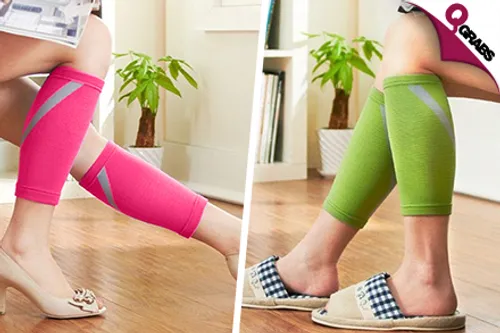 From QR19 Increase Blood Circulation with Pairs of Compression Calf Sleeves - Choose form 3 Fun Colors! (Up to QR198 Value)
